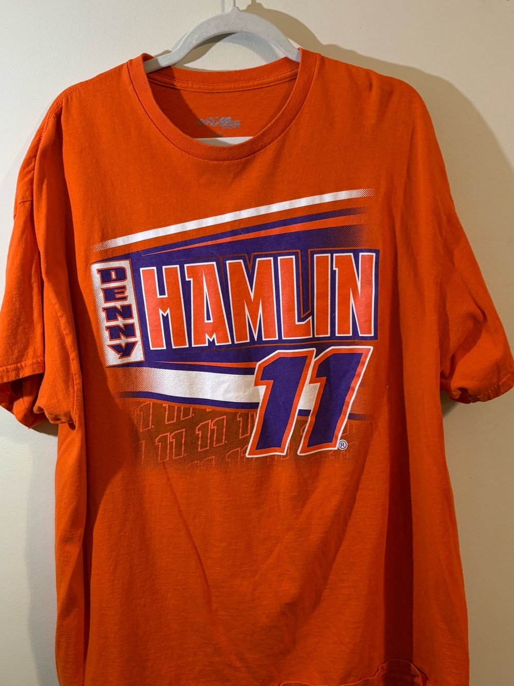 Denny Hamlin #11 orange FedEx Racing Graphic Tee Men's 2X Joe Gibbs Racing Team